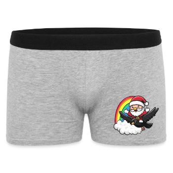 Raven Crow Santa Claus Christmas - Men's Boxer Shorts - heather grey - Front