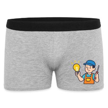 Artisan avec ampoule et tournevis - Boxer Homme - gris chiné - Devant