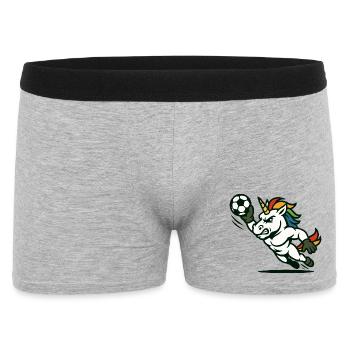 Unicorn Soccer Goalie Mascot Making Save - Men's Boxer Shorts - heather grey - Front