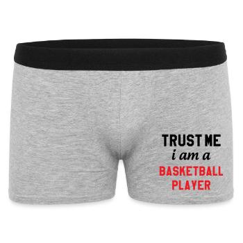 Trust me I am a basketball player - Men's Boxer Shorts - heather grey - Front