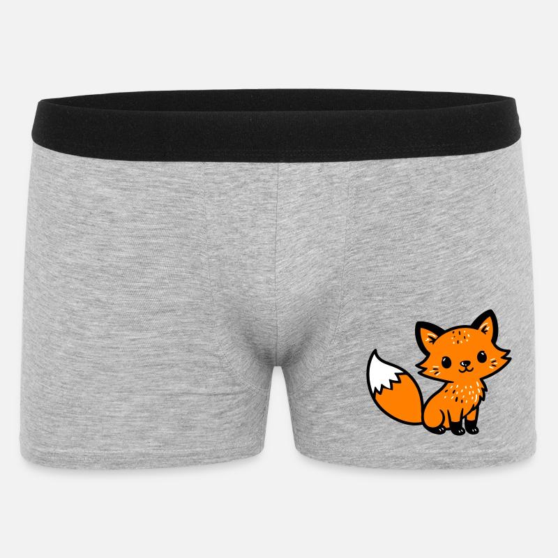 Fox Cute Comic - Men's Boxer Shorts - heather grey