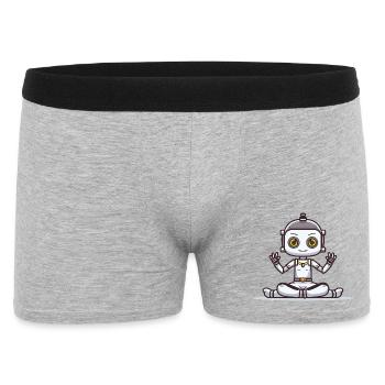 Petit robot en position de lotus - Boxer Homme - gris chiné - Devant