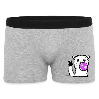 Llama Bubblegum Sunglasses Peace Victory Hand Cool - Men's Boxer Shorts - heather grey - Front