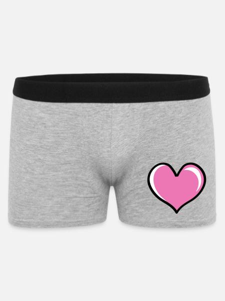 Heart Love - Men's Boxer Shorts - heather grey