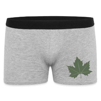 Green Maple Leaf - Men's Boxer Shorts - heather grey - Front