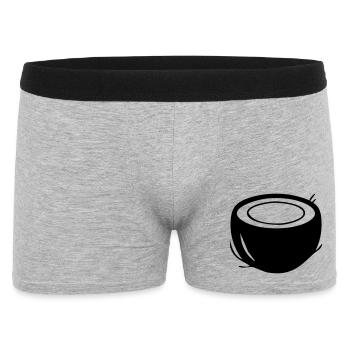 Coconut Silhouette – Tropical Paradise Design - Men's Boxer Shorts - heather grey - Front