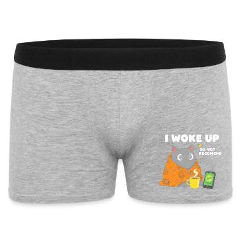 Cat Morning Mug Cuddly Blanket - Men's Boxer Shorts - heather grey - Front