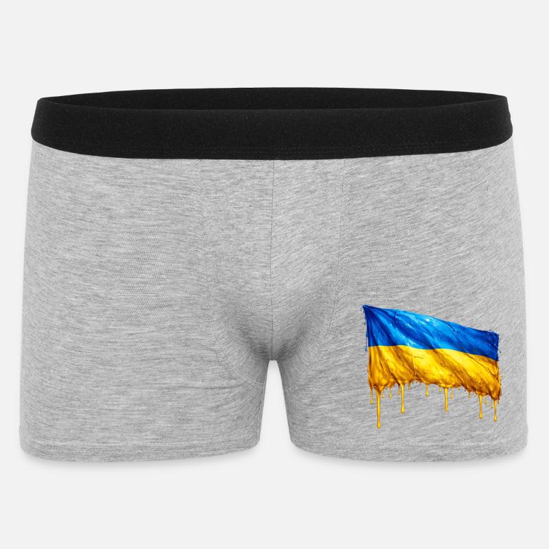 Bandiera Ucraina che goccia - Boxer da uomo - grigio melange