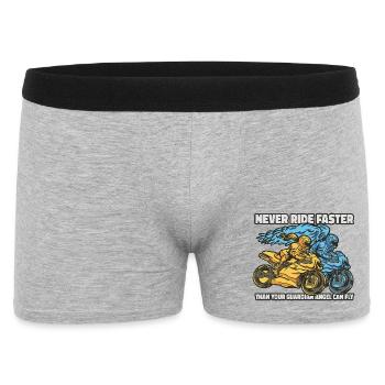 Biker Engel 🏍️ - Männer Boxer Shorts - Grau meliert - Vorne