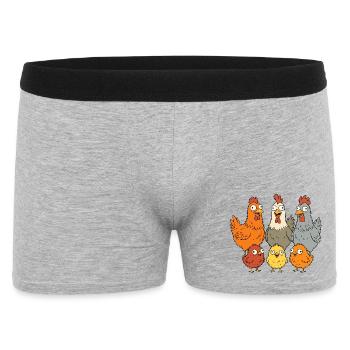 Funny chickens, roosters and chicks - Men's Boxer Shorts - heather grey - Front