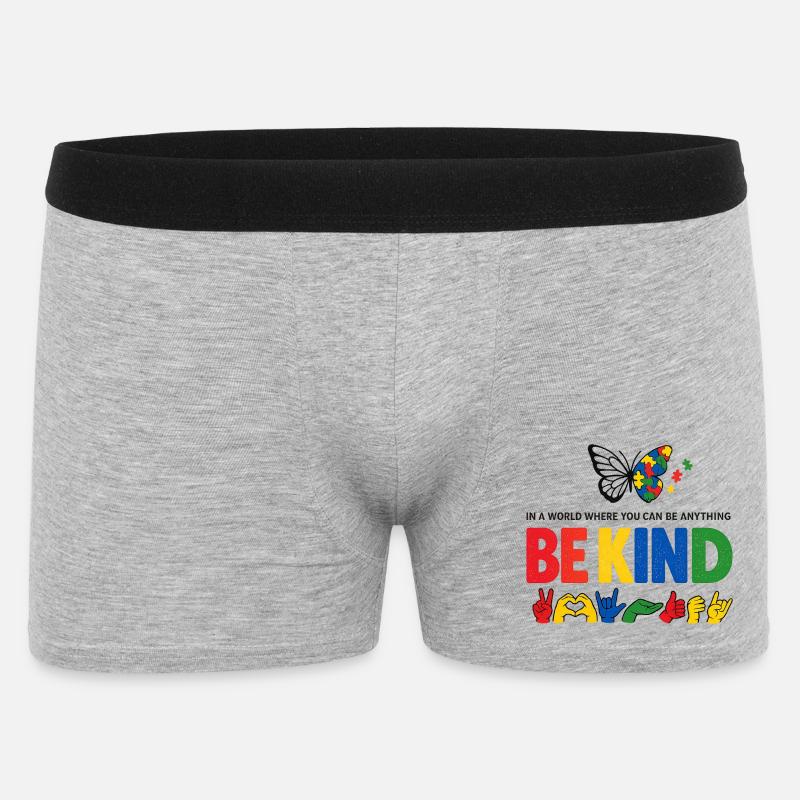 Be Kind Sign Language Inclusive - Men's Boxer Shorts - heather grey