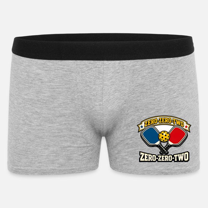 Zero-Zero-Two Paddelball Emblem - Männer Boxer Shorts - Grau meliert