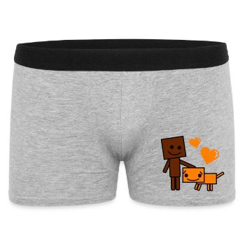 Chien et Buddy de dessins animés Ami du Cœur - Boxer Homme - gris chiné - Devant
