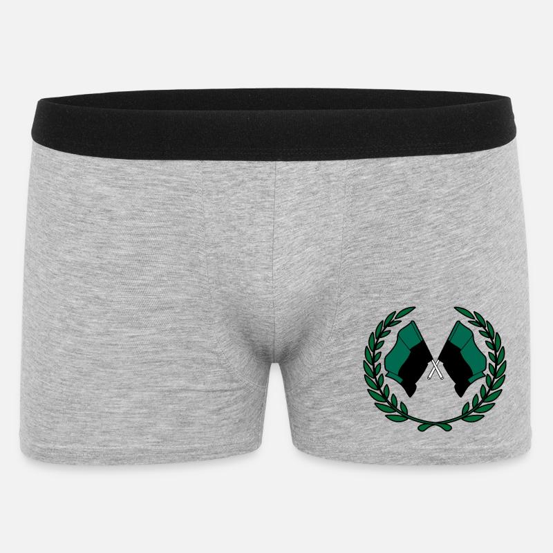 Texel Laurel Flags – Island Pride - Männer Boxer Shorts - Grau meliert