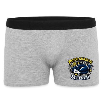 Purr-Suasive Sleeper Cat - Men's Boxer Shorts - heather grey - Front