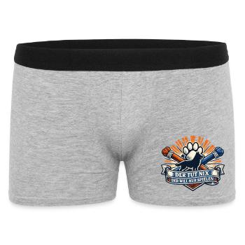 Pfote Banner Der tut nix - Männer Boxer Shorts - Grau meliert - Vorne