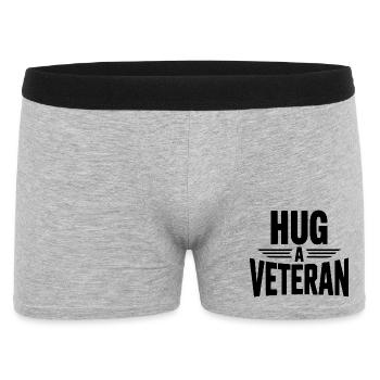 Umarme einen Veteranen - Männer Boxer Shorts - Grau meliert - Vorne