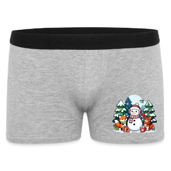 Cozy Snowman with Winter Friends - Men's Boxer Shorts - heather grey - Front
