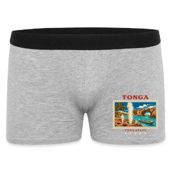 Marque de voyage vintage Tonga Tongatapu - Boxer Homme - gris chiné - Devant
