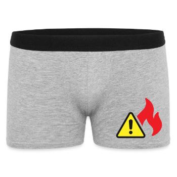 Fire Warning Solid Icon Flame Safety Symbol - Men's Boxer Shorts - heather grey - Front