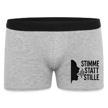 Stimme statt Stille für Demokraten Frauen Männer - Männer Boxer Shorts - Grau meliert - Vorne