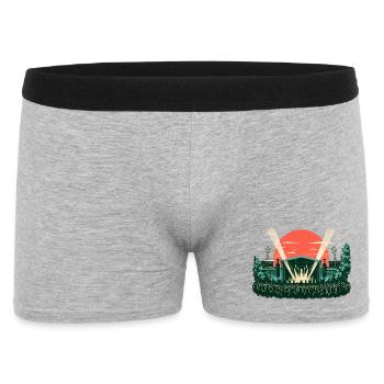 B3B3D576-F368-4D18-9862-6A81A461F9F7 - Männer Boxer Shorts - Grau meliert - Vorne