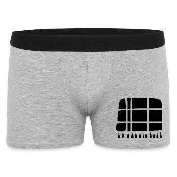 Wolldecke nähen stricken Geschenk - Männer Boxer Shorts - Grau meliert - Vorne