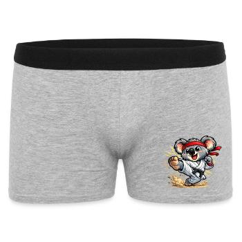 Süßer Koala macht Karate - Männer Boxer Shorts - Grau meliert - Vorne
