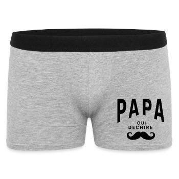 Je Suis Un Papa Qui Déchire - Cadeau Papa - Boxer Homme - gris chiné - Devant