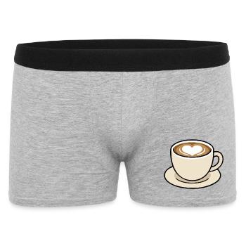 Niedliche Heart Latte Kaffeetasse Illustration - Männer Boxer Shorts - Grau meliert - Vorne
