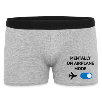 Mode Mentalement dans l’avion Voyage drôle Introverti - Boxer Homme - gris chiné - Devant
