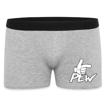 Pew Pew Hand Grafik - Männer Boxer Shorts - Grau meliert - Vorne