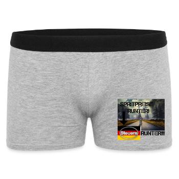 Spritpreise Runter! – Steuerlast senken!!! - Männer Boxer Shorts - Grau meliert - Vorne