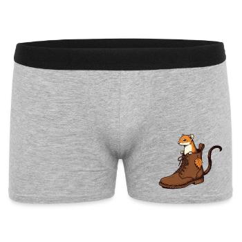 Hermelin im Herbstschuh - Männer Boxer Shorts - Grau meliert - Vorne