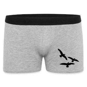 Oiseaux - Boxer Homme - gris chiné - Devant