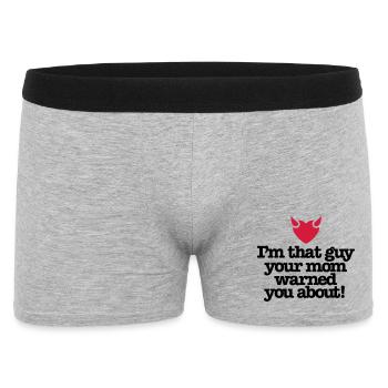 Ich bin der Kerl Ihre Mutter warnte Sie - Männer Boxer Shorts - Grau meliert - Vorne