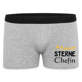 Sterne Chefin Geschenk - Männer Boxer Shorts - Grau meliert - Vorne