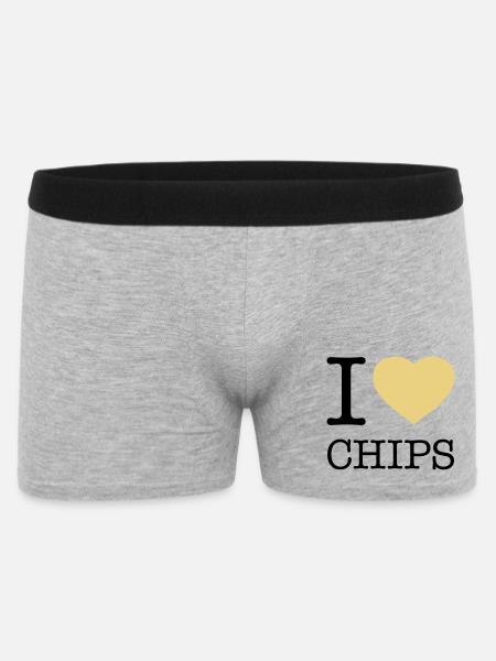 I LOVE CHIPS - Boxer Homme - gris chiné