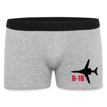 B-1B - Männer Boxer Shorts - Grau meliert - Vorne