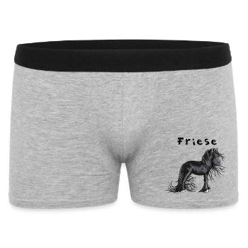 Niedliches Friesenpferd - Männer Boxer Shorts - Grau meliert - Vorne