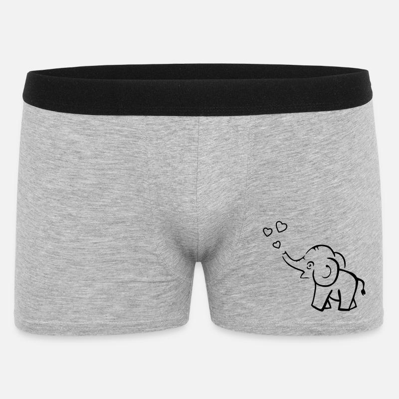 Süsser Elefant pustet Herzen - Männer Boxer Shorts - Grau meliert
