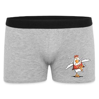 Rennendes Huhn I Wettrennen Hühner I Marathon - Männer Boxer Shorts - Grau meliert - Vorne