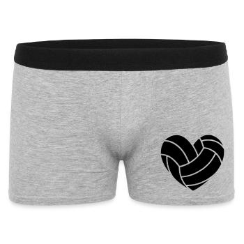 Volleyball Herz - Männer Boxer Shorts - Grau meliert - Vorne