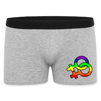 Gender lesbian logo with rainbow - Men's Boxer Shorts - heather grey - Front