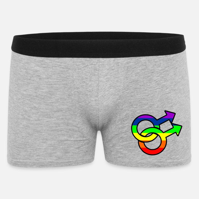 Logo gay di genere con arcobaleno - Boxer da uomo - grigio melange