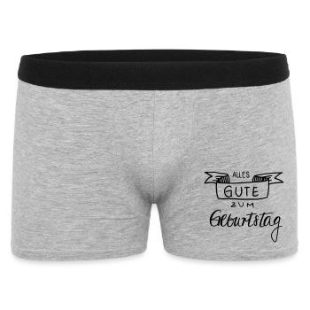 Alles Gute zum Geburtstag - Männer Boxer Shorts - Grau meliert - Vorne