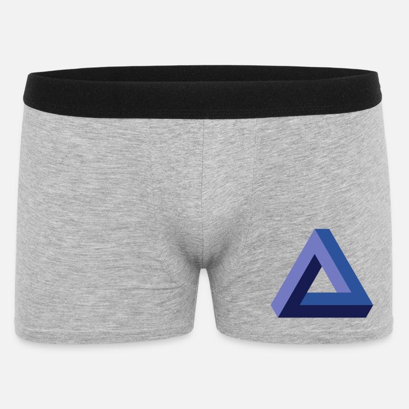 Optisches Täuschungsdreieck - Männer Boxer Shorts - Grau meliert