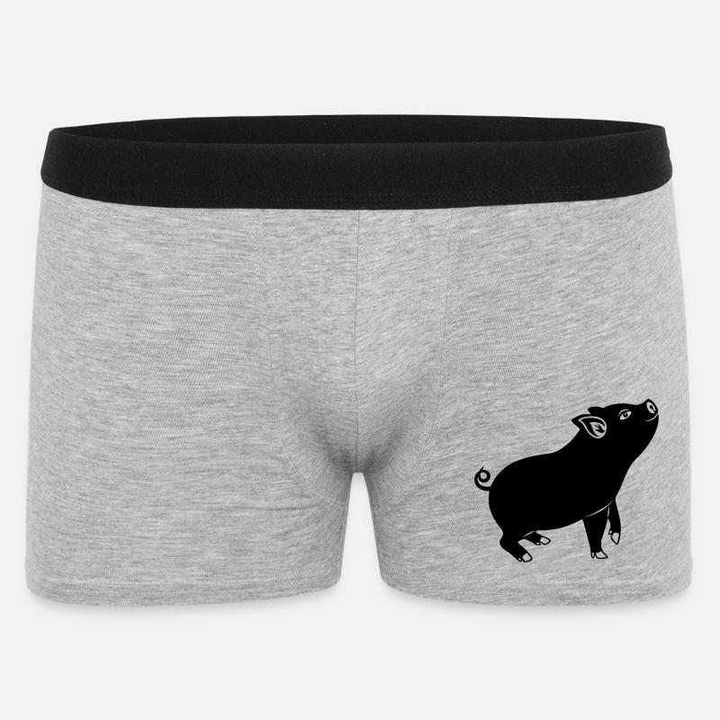 Schweineemblem Schattenbild - Männer Boxer Shorts - Grau meliert