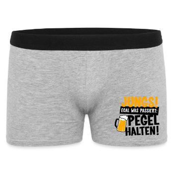 Jungs Pegel halten Party - Männer Boxer Shorts - Grau meliert - Vorne