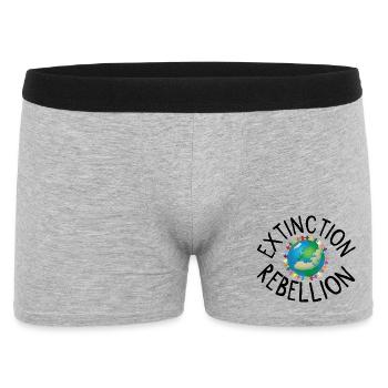 Extinction Rebellion Menschenkette schwarz - Männer Boxer Shorts - Grau meliert - Vorne